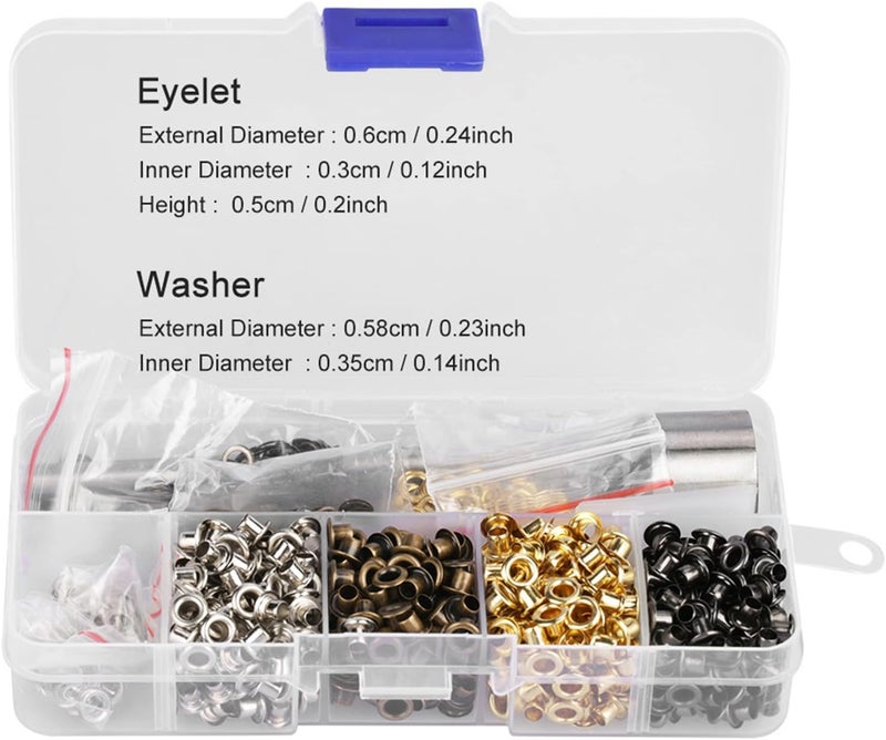 Moofey 420 PCS Eyelets and Grommets, 3mm Leather Grommet Kit, 3 PCS Handwork Tools Set, Eyelet Kit for Leather Craft Clothes Sewing Accessories - Image 3